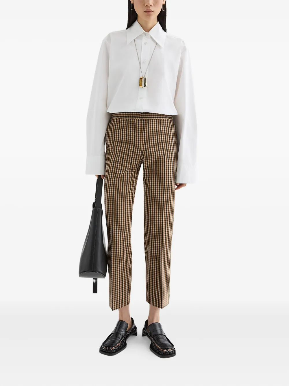Jil Sander Geruite broek - Bruin