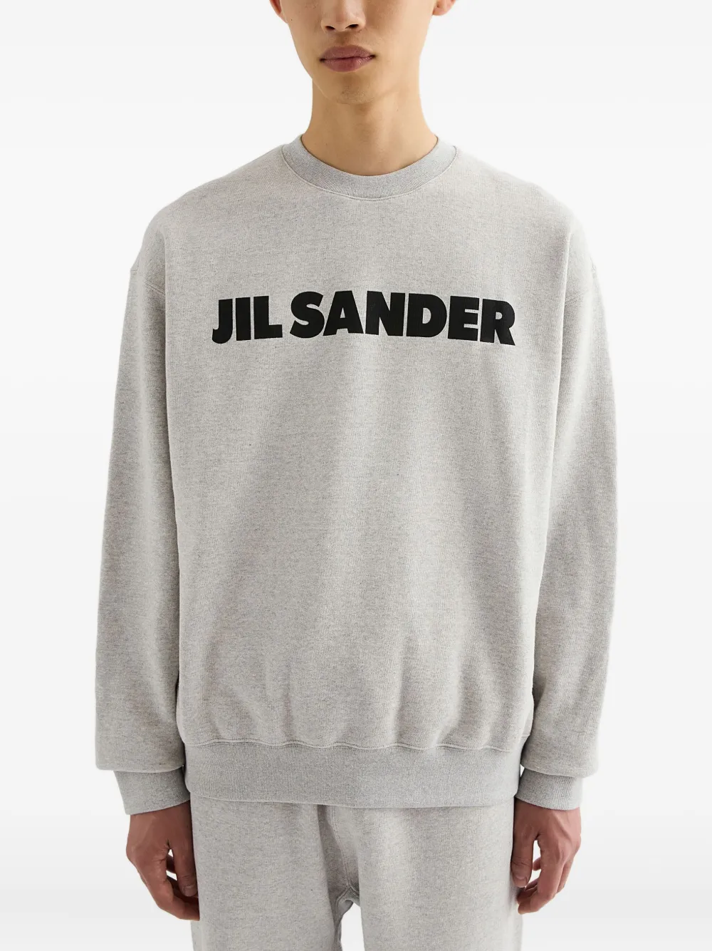 Jil Sander logo cotton sweatshirt - Grijs