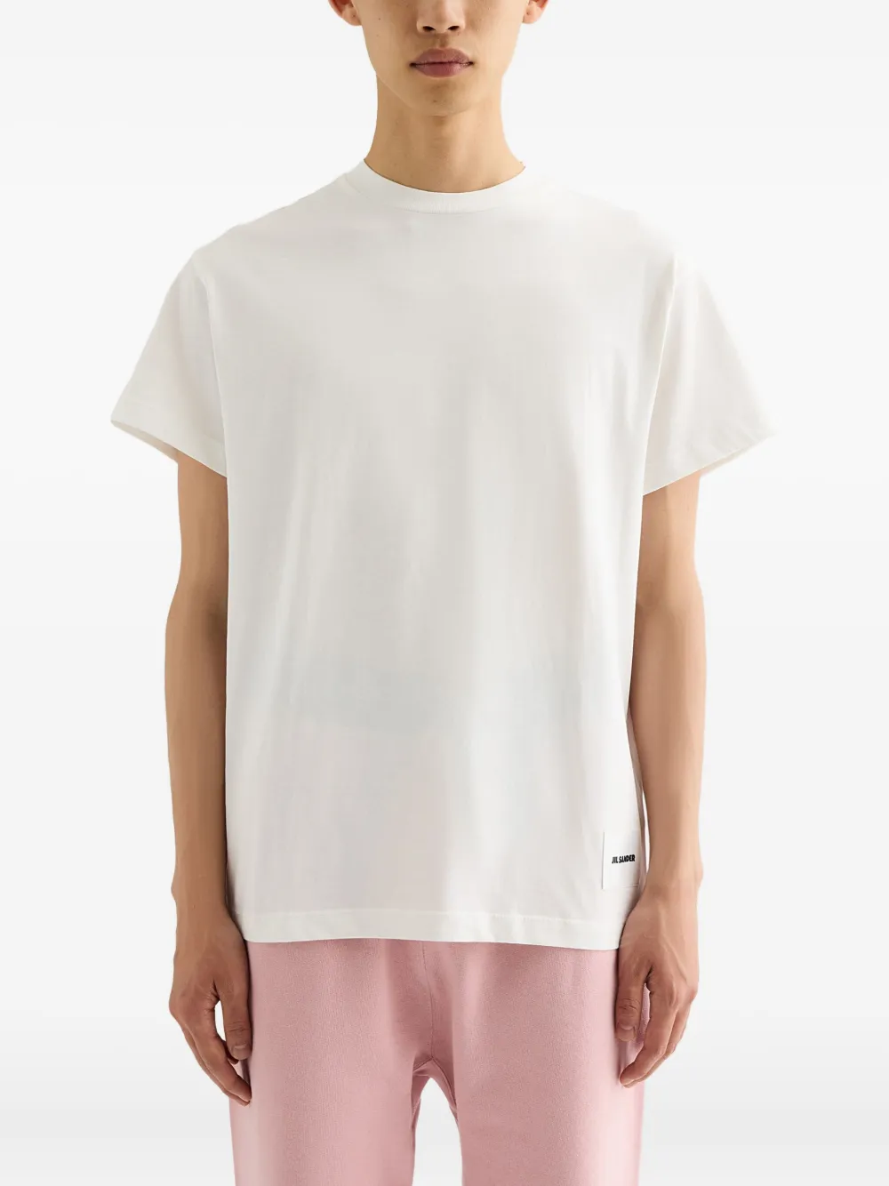 Jil Sander Drie T-shirts met logopatch - Roze