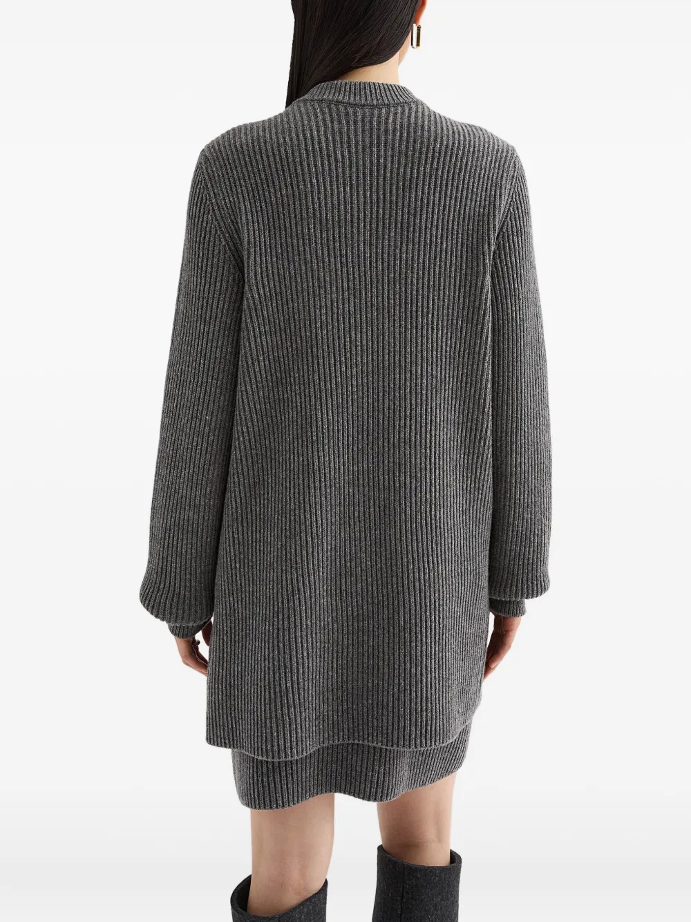 Jil Sander Geribbelde mini-jurk Grijs