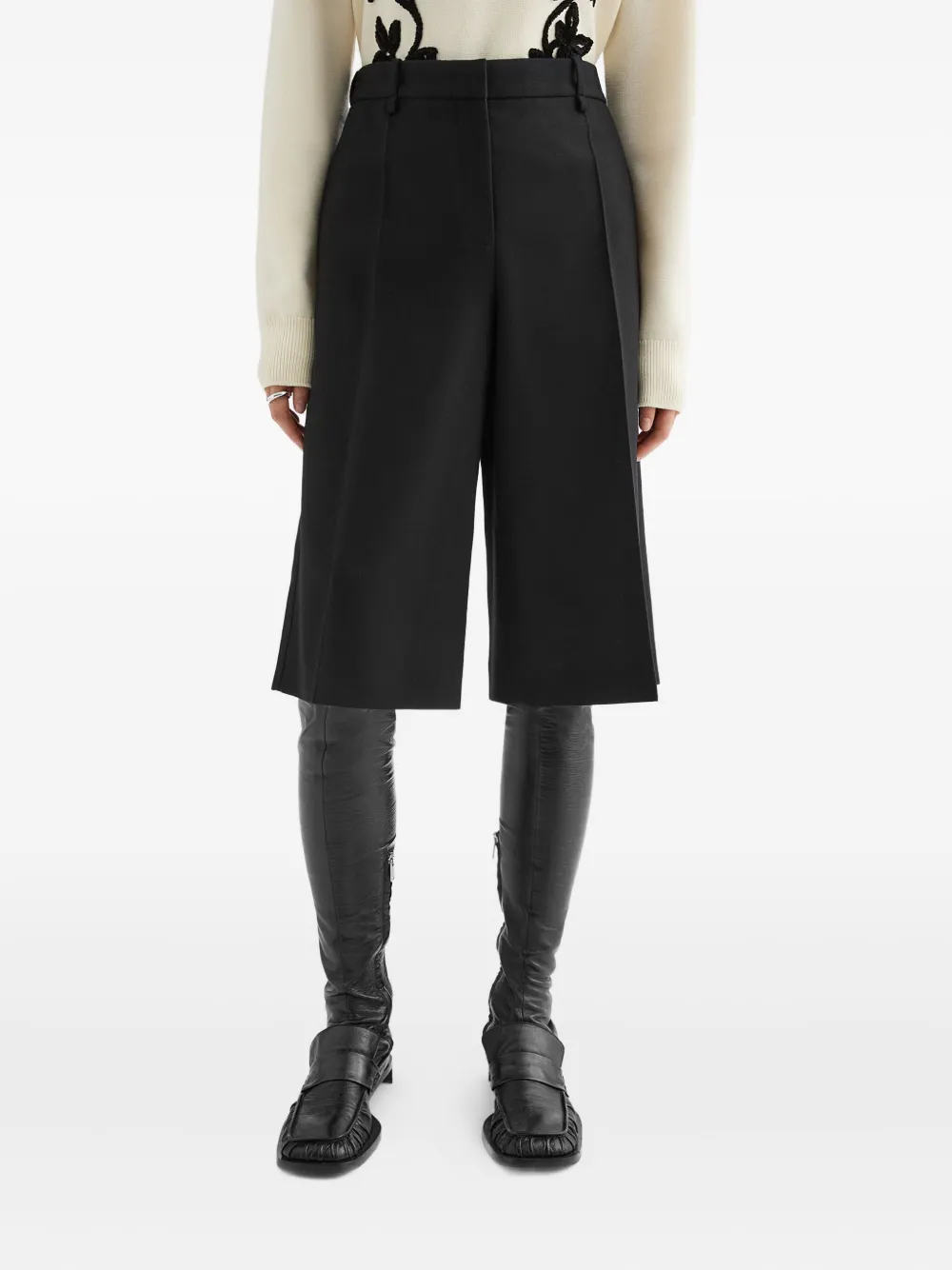 Jil Sander Wollen shorts Zwart