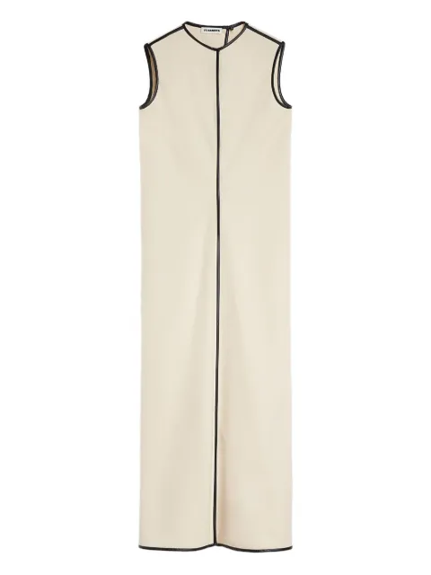Jil Sander vestido largo con ribete en contraste