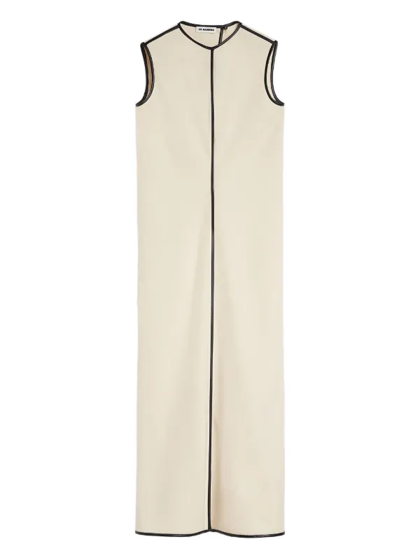Jil Sander Contrasting-trim Maxi Dress in Neutrals