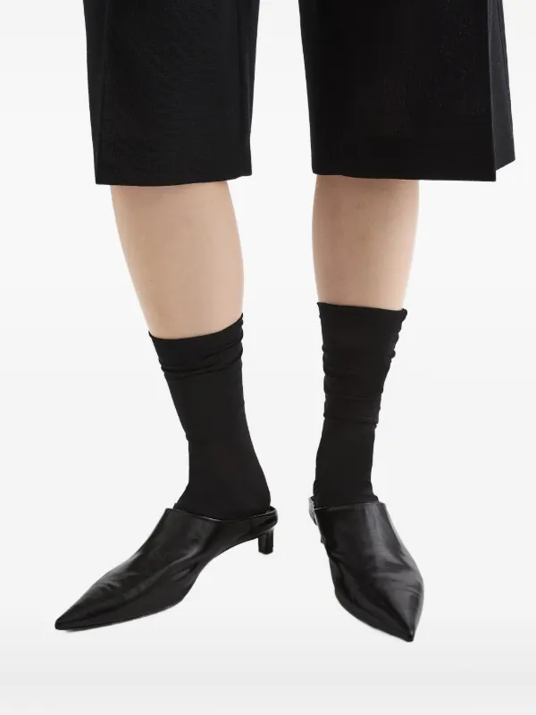 Jil Sander レザーミュール | ブラック | FARFETCH JP