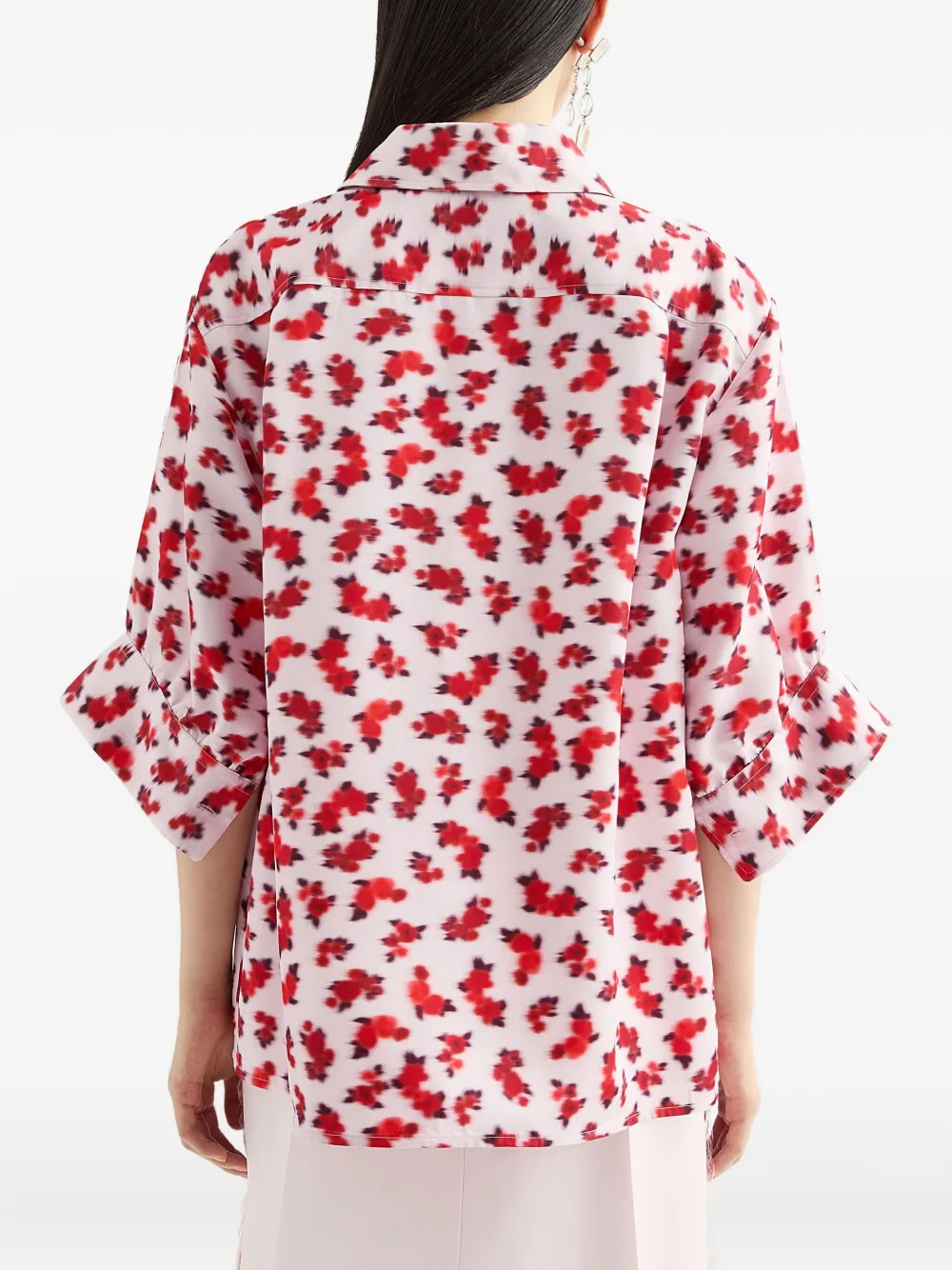 Jil Sander Blouse met bloemenprint Rood