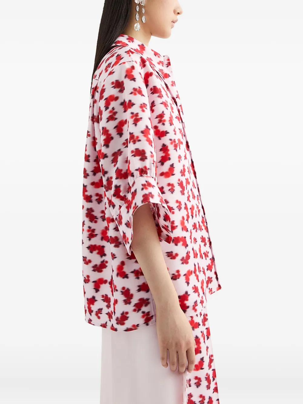 Jil Sander Blouse met bloemenprint Rood