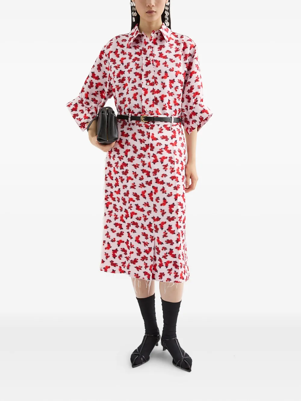 Jil Sander Blouse met bloemenprint - Rood