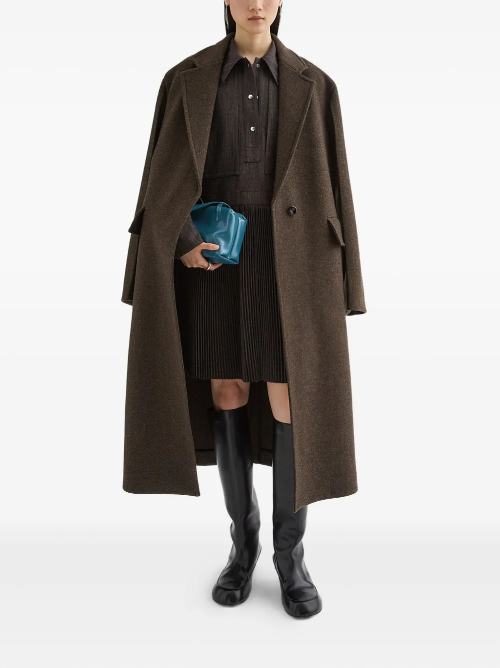 Jil Sander Mantel met mélange-effect Bruin