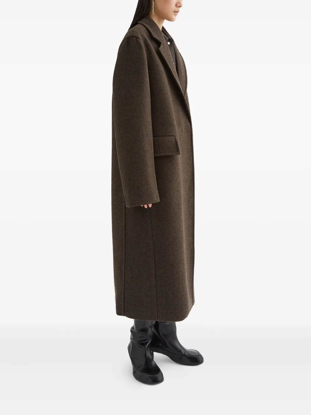 Jil Sander Mantel met mélange-effect Bruin