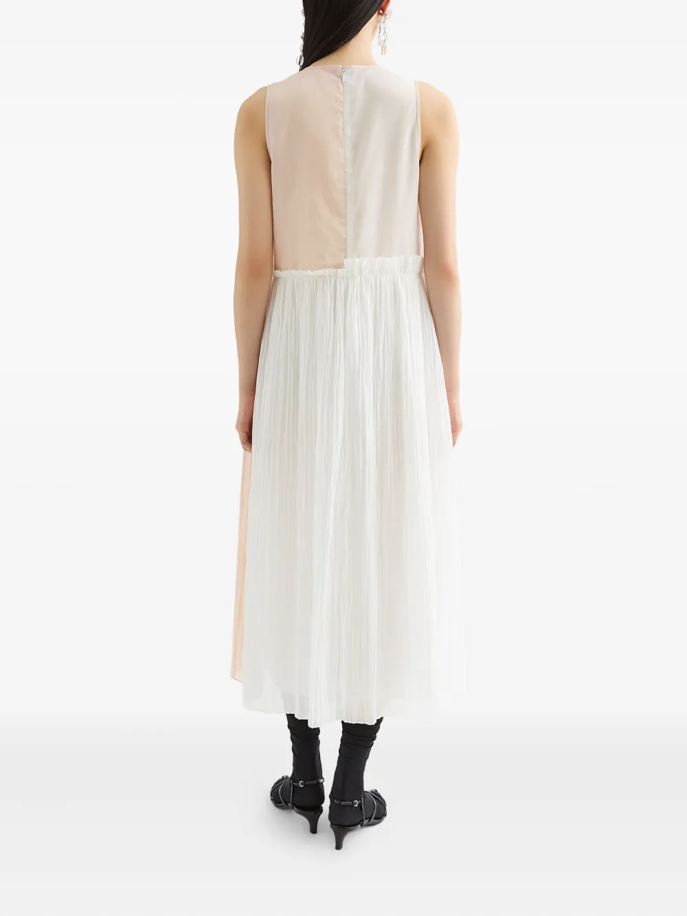 Jil Sander Tweekleurige midi-jurk Wit