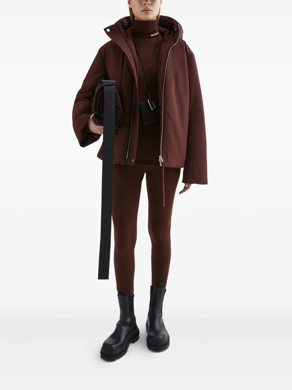 Jil Sander Jack met rits Bruin