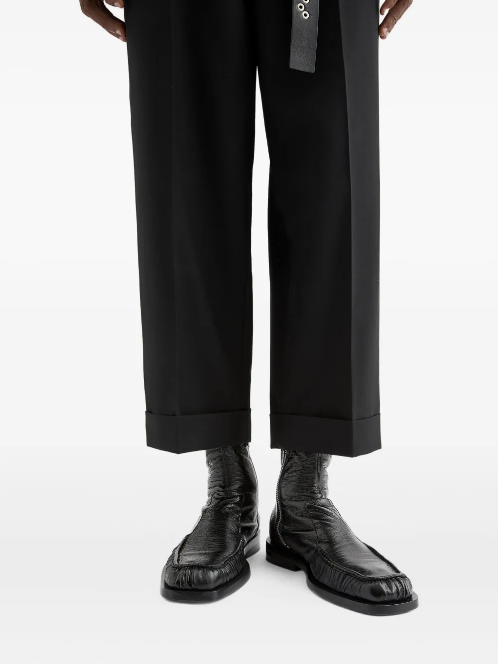 Jil Sander leather ankle boots Black