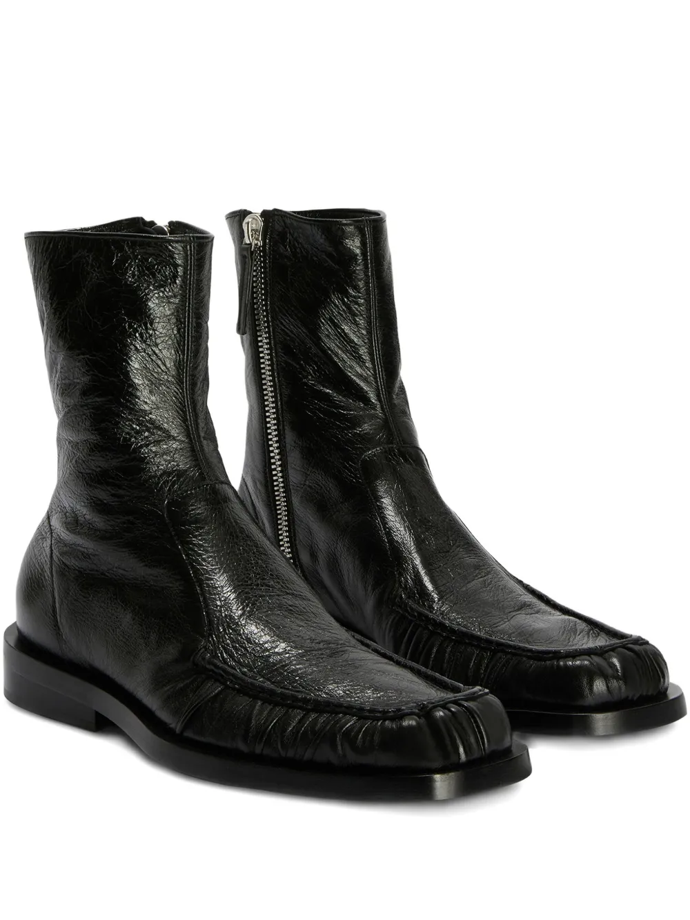 Jil Sander leather ankle boots Black
