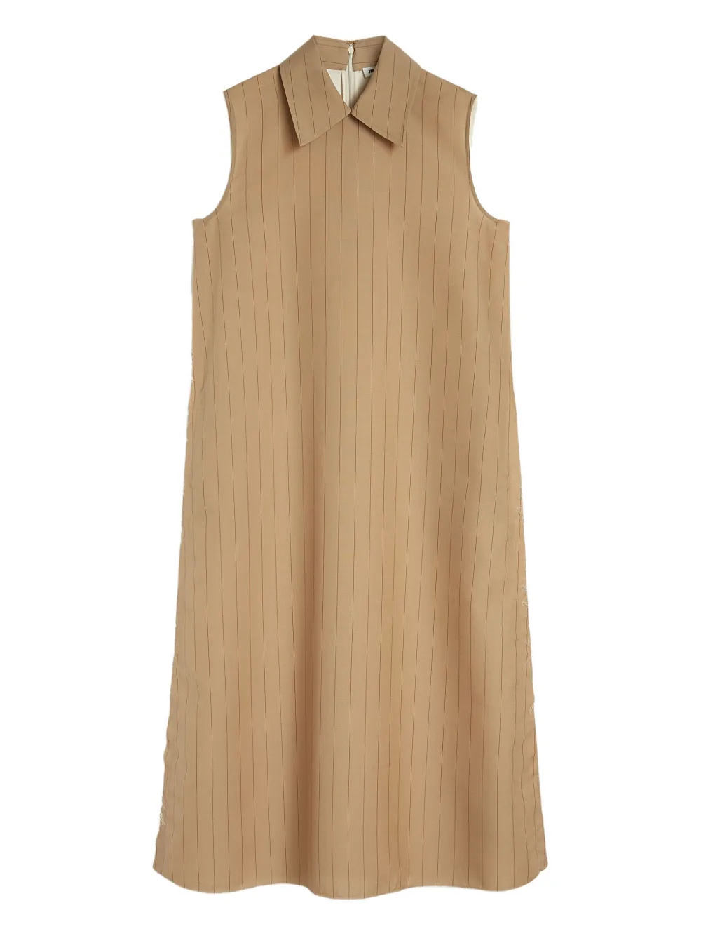 Jil Sander Midi-jurk met krijtstreep Beige