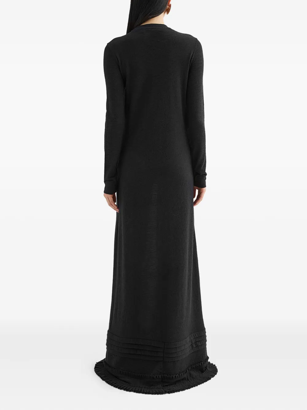 Jil Sander Maxi-jurk met ruches Zwart