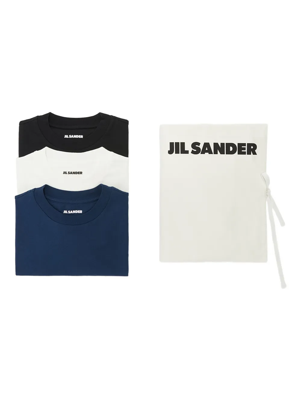 Jil Sander logo-label short-sleeve T-shirt (pack of three) - ブルー Jil Sander logo-label short-sleeve T-shirt (pack of three) - ブルー