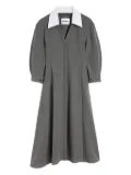 Jil Sander contrasting-collar midi dress - Grey