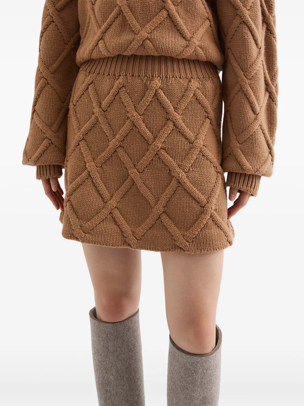 Jil Sander Wollen mini-rok Bruin