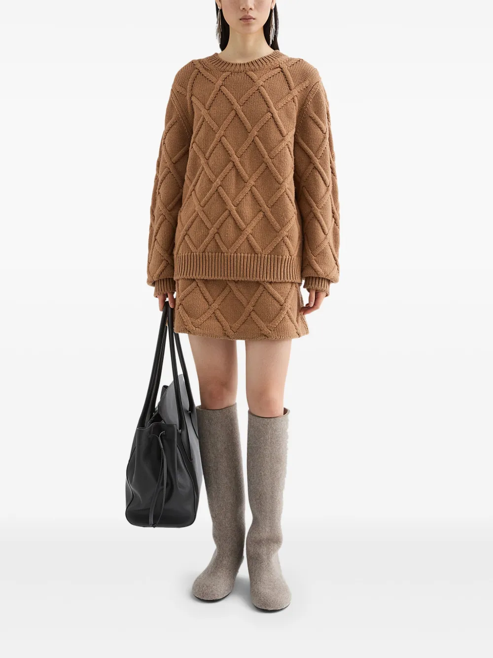 Jil Sander Wollen mini-rok Bruin