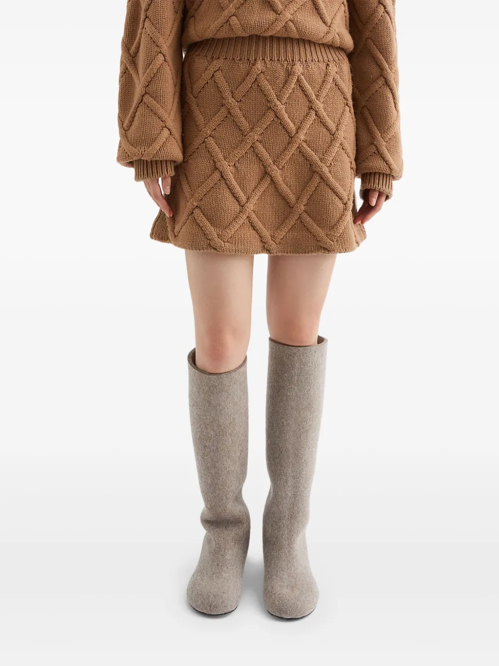 Jil Sander Wollen mini-rok Bruin