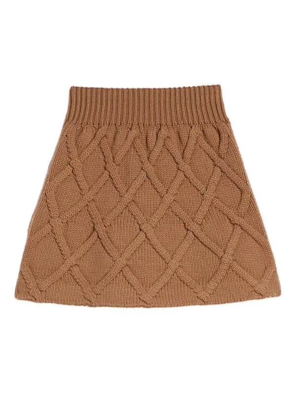 Jil Sander Wool Mini Skirt in Brown