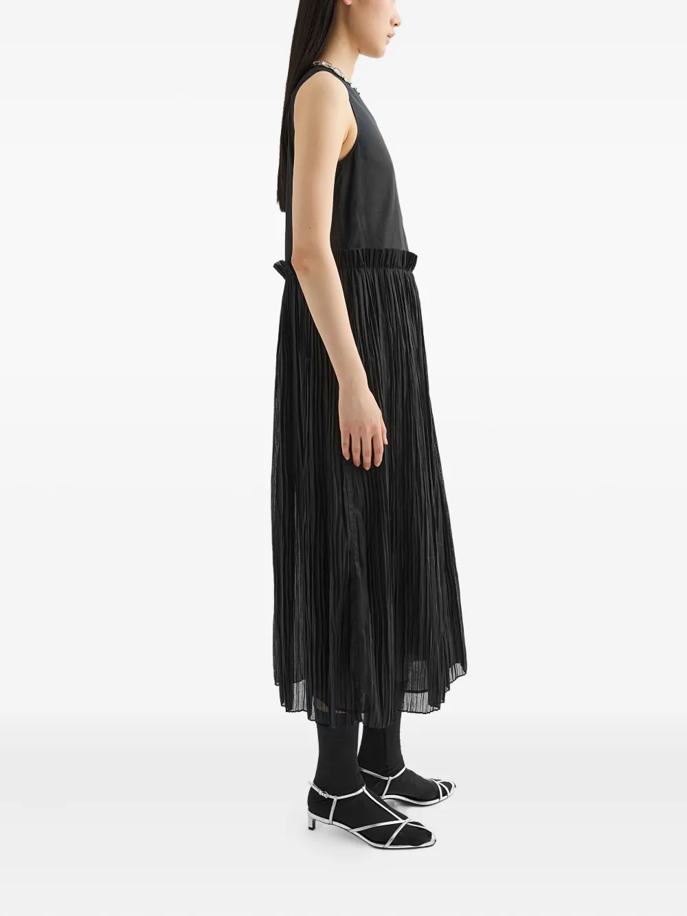 Jil Sander Geplooide jurk Zwart