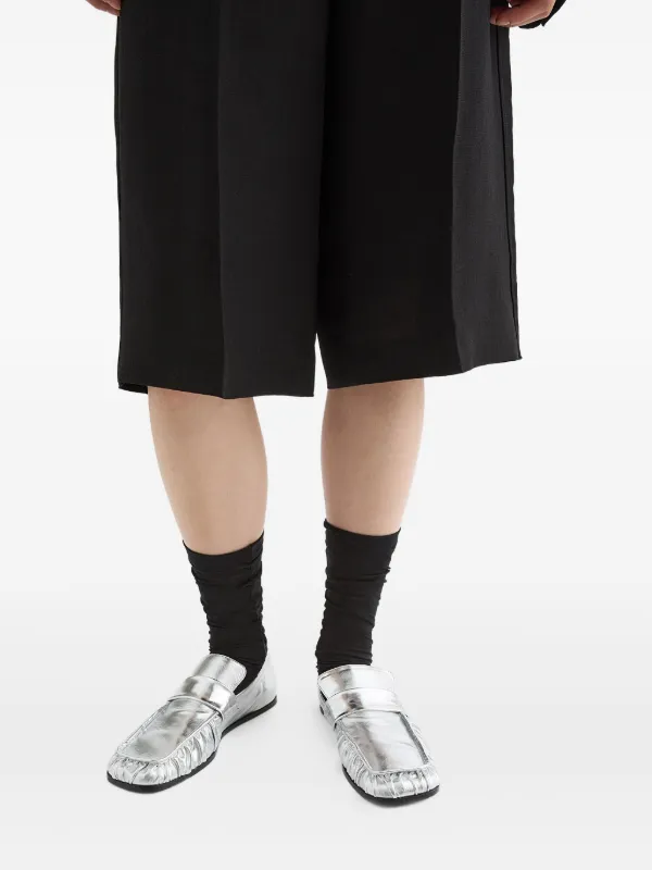smg JIL SANDER レザー ローファー　グレー Jil Sander Metallic Loafers | Grey | FARFETCH