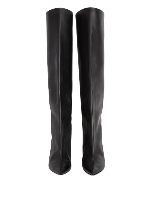 JIL SANDER レザー ブラック デザイン ロングブーツ Jil Sander レザーロングブーツ | ブラック | FARFETCH JP