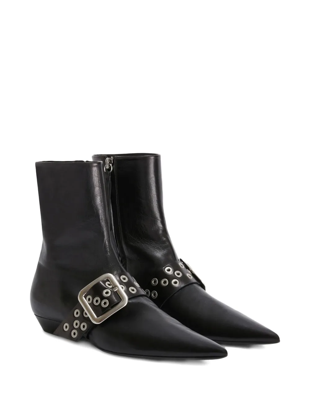 Jil Sander leather ankle boots Black