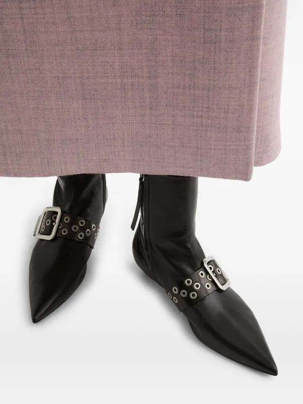 Jil Sander Leather Ankle Boots | Black | FARFETCH ZA