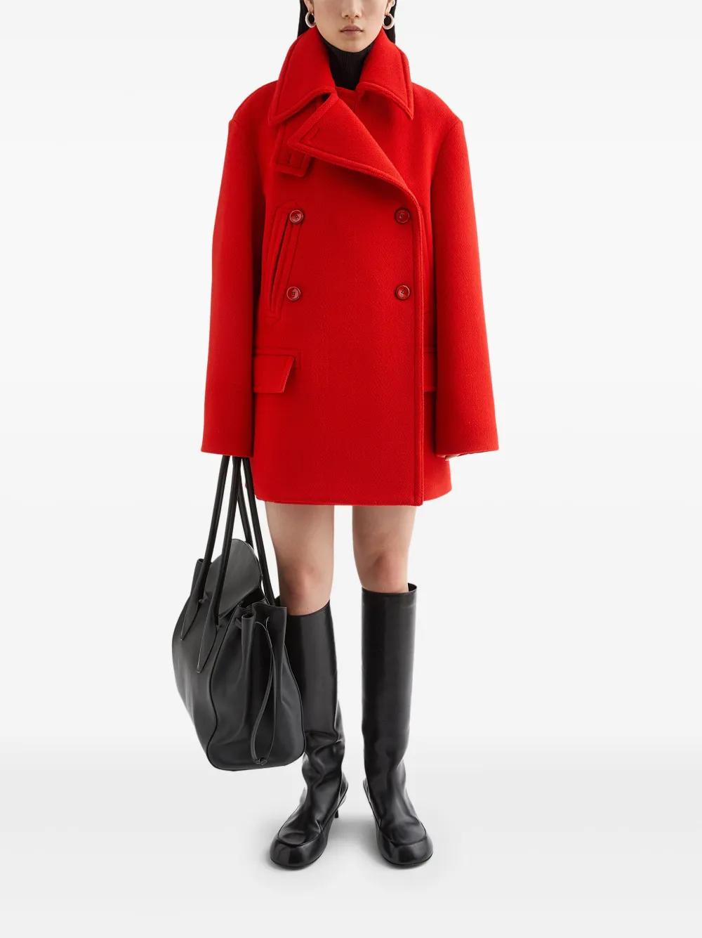 Jil Sander Wollen jas Roze