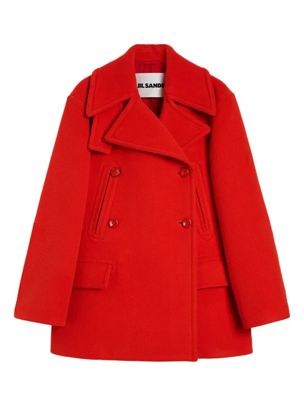 美品 JIL SANDER ジルサンダー ヴァージンウール Pコート サイズ44 美品 JIL SANDER ジルサンダー ヴァージンウール Pコート サイズ
