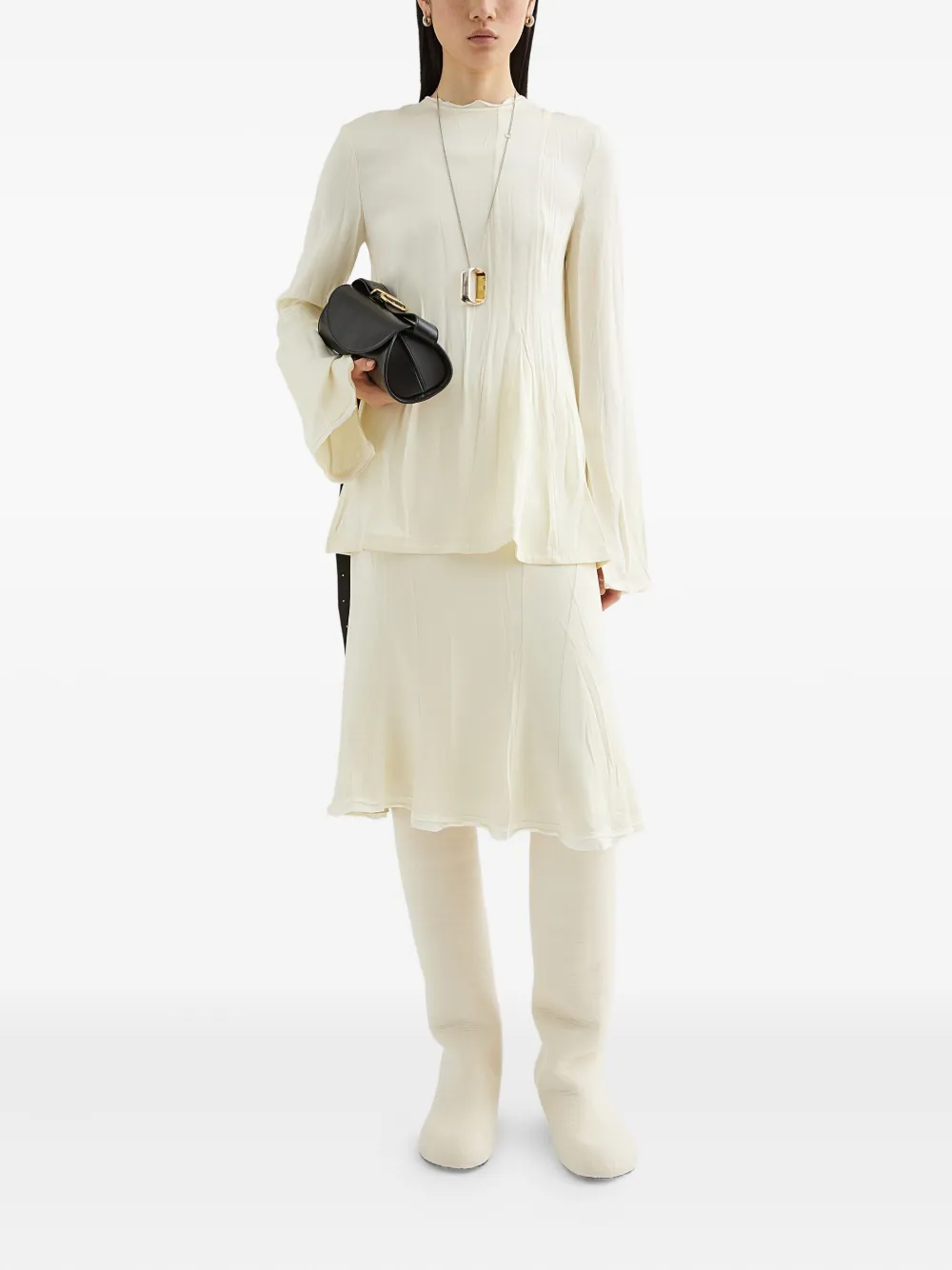 Jil Sander Satijnen shirt - Wit