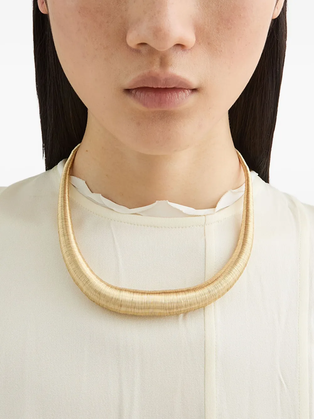 Jil Sander sculpted necklace - Goud