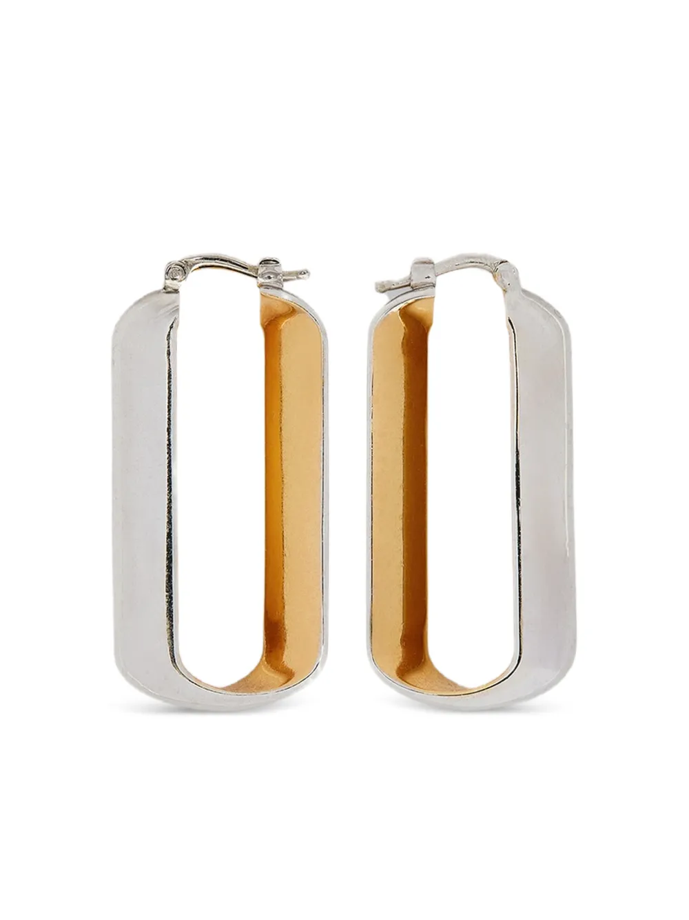 Jil Sander arracadas con diseño de dos tonos | plateado | Image 1