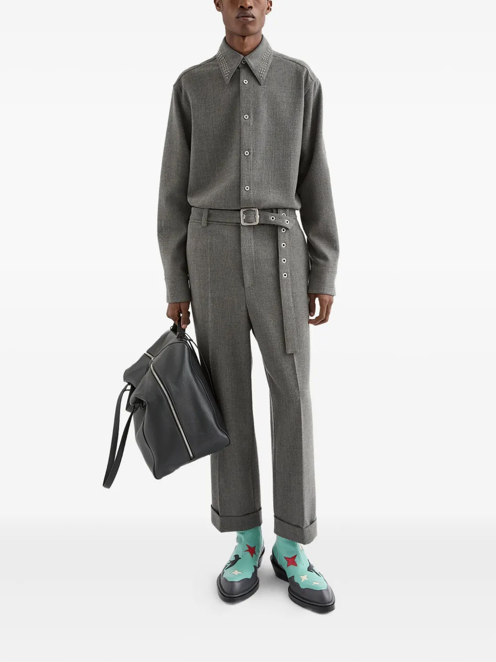 Jil Sander Wollen overhemd - Grijs