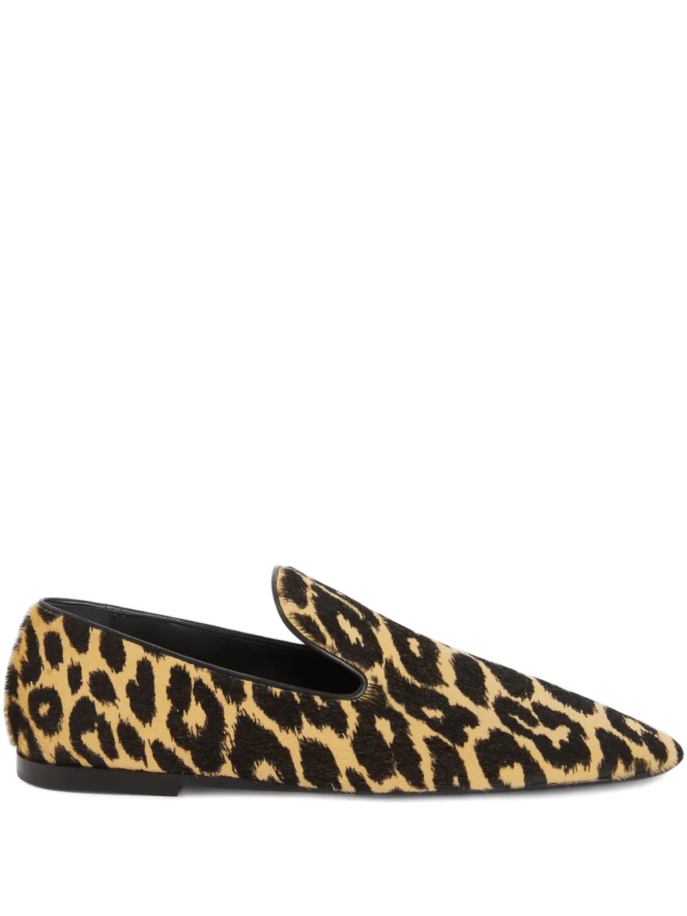Jil Sander leopard-print loafers Brown