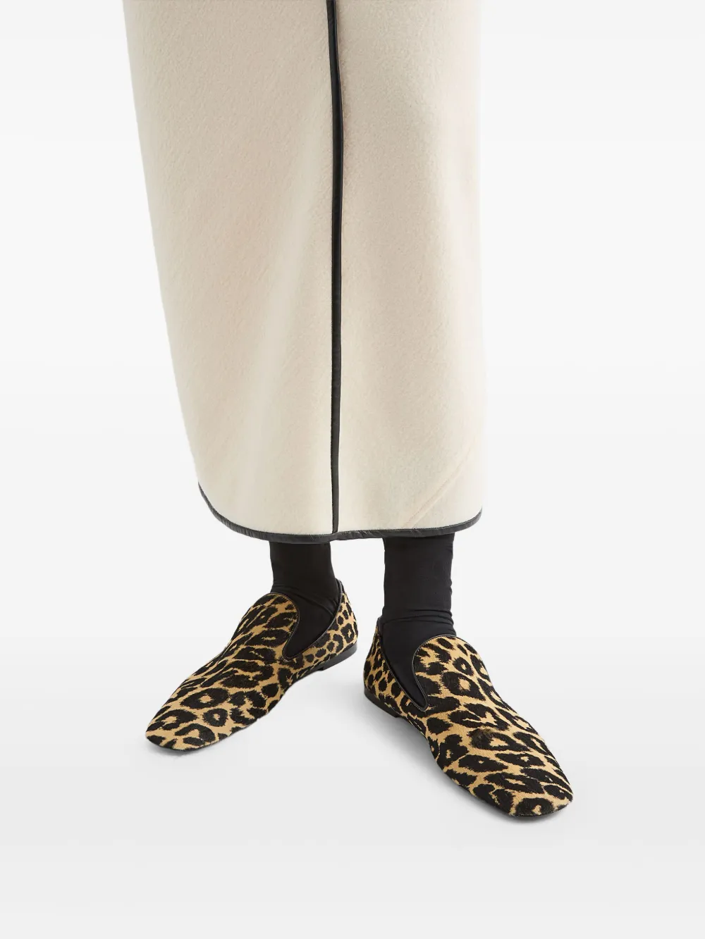 Jil Sander Loafers met luipaardprint Bruin