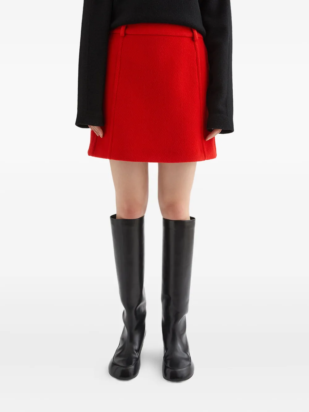 Jil Sander Wollen mini-rok Rood