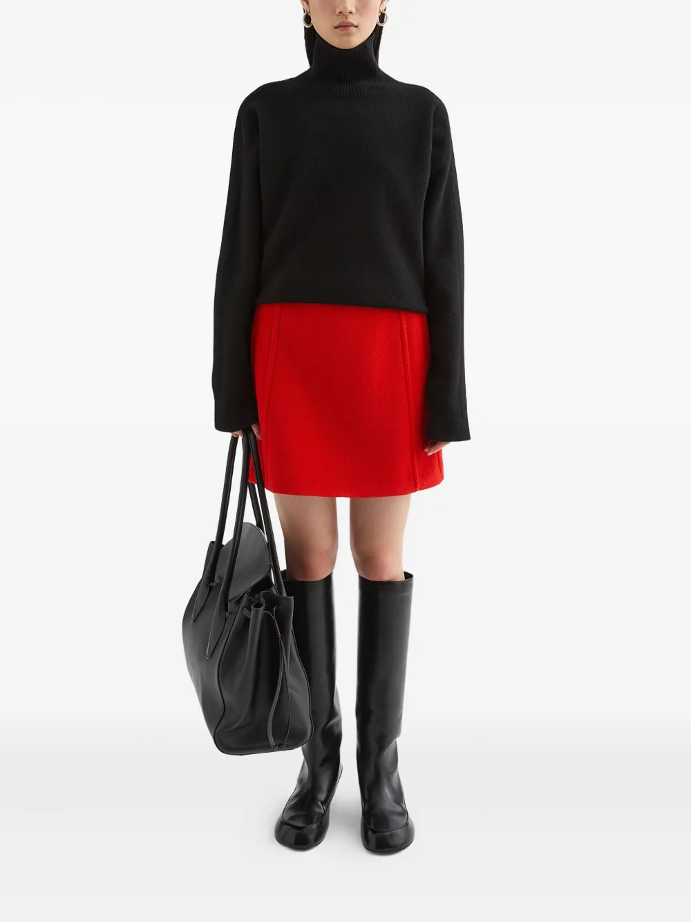 Jil Sander Wollen mini-rok - Rood