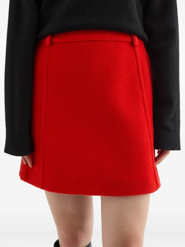 Jil Sander Wool Mini Skirt | Red | FARFETCH TW