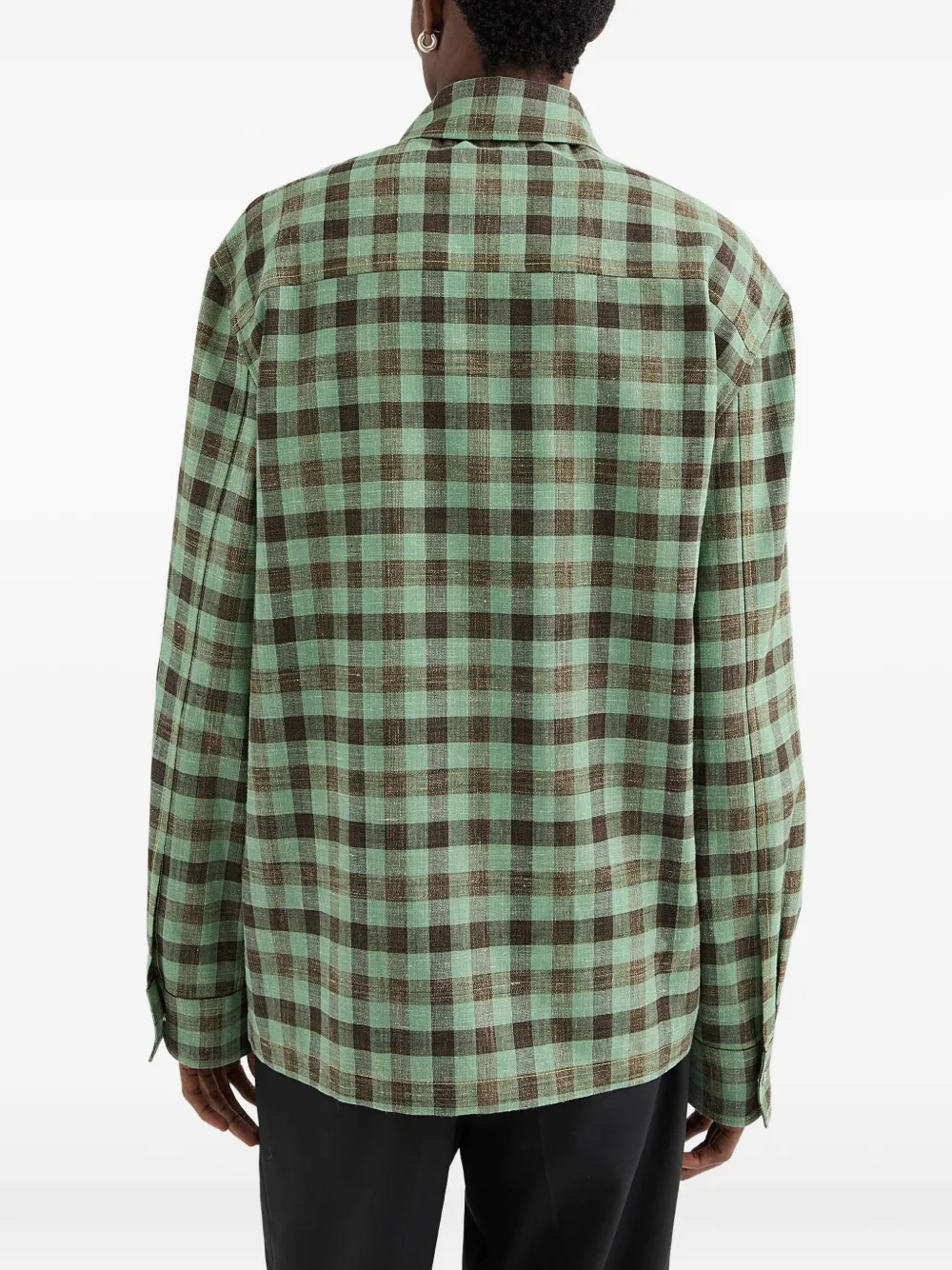 Jil Sander Geruit overhemd Groen