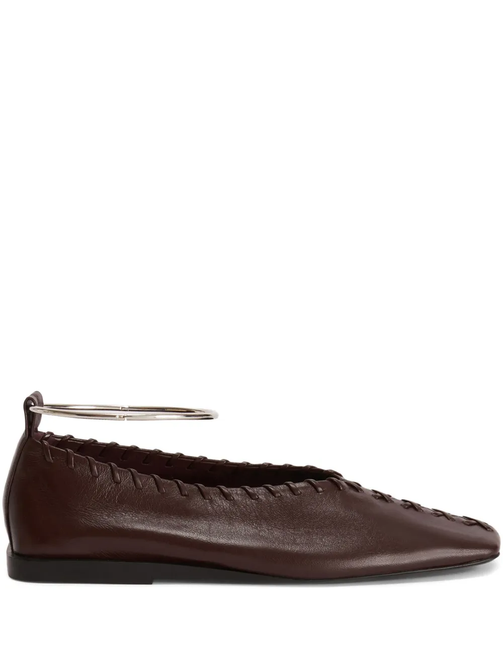 Jil Sander ring ballet flats Brown