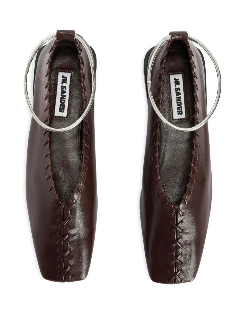 Shop Jil Sander Ring Ballet Flats