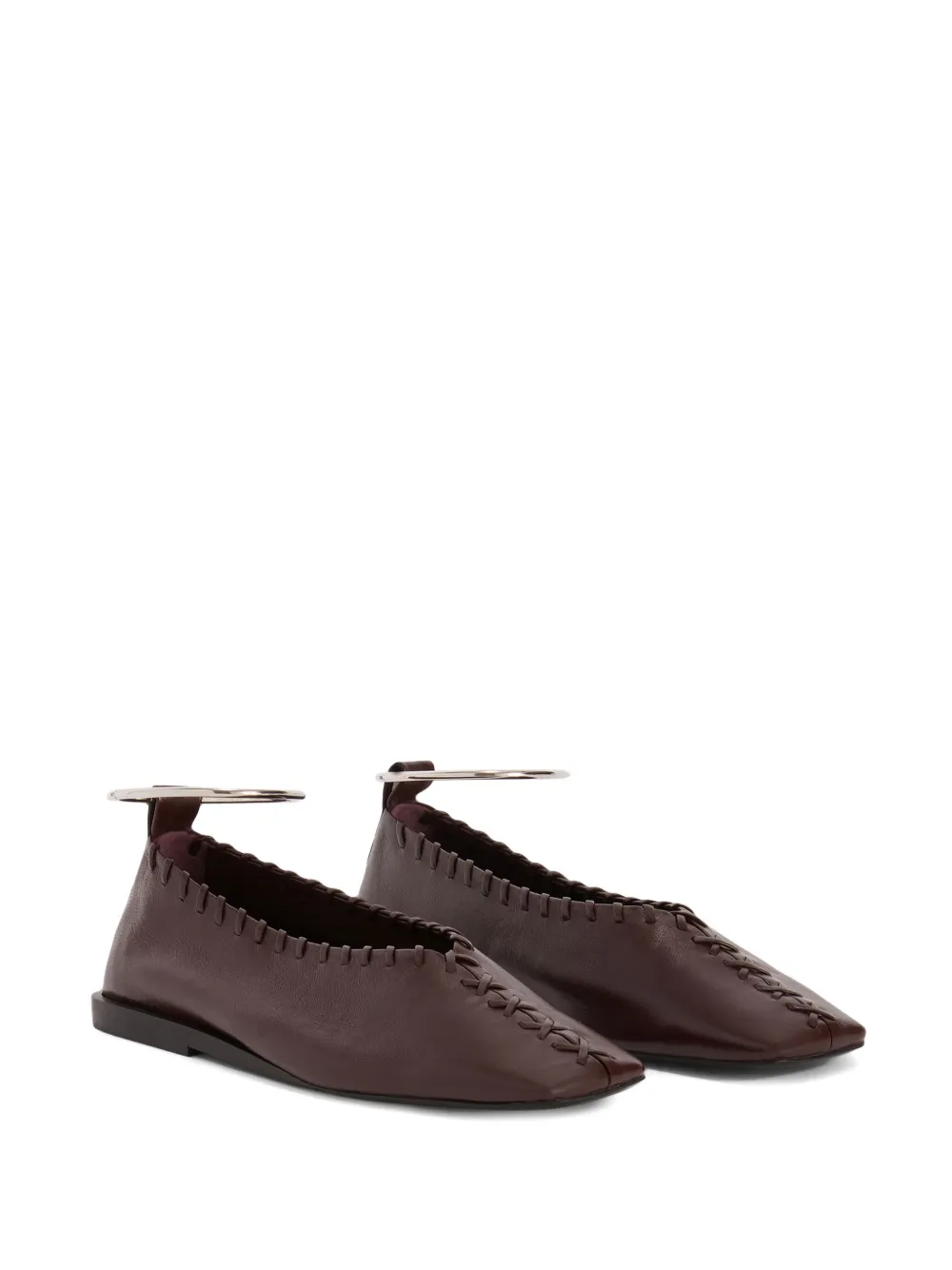 Shop Jil Sander Ring Ballet Flats