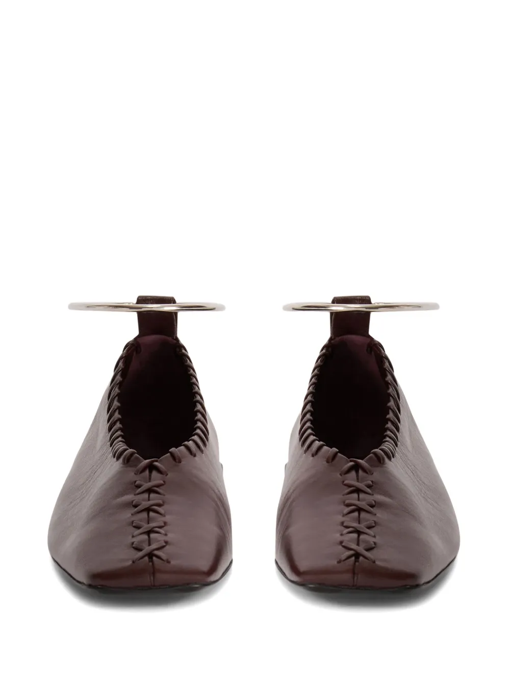 Jil Sander ring ballet flats Brown