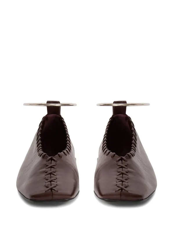 【関税＆送料込み】Jil Sander Ring Leather Ballet Flats Jil Sander Ring Ballet Flats | Brown | FARFETCH