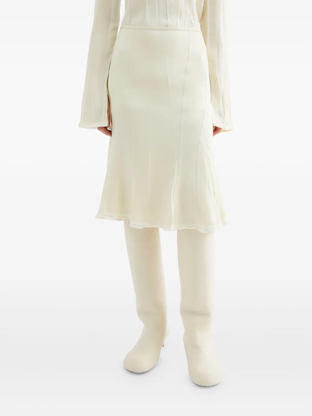 Jil Sander Satijnen mini-rok Wit