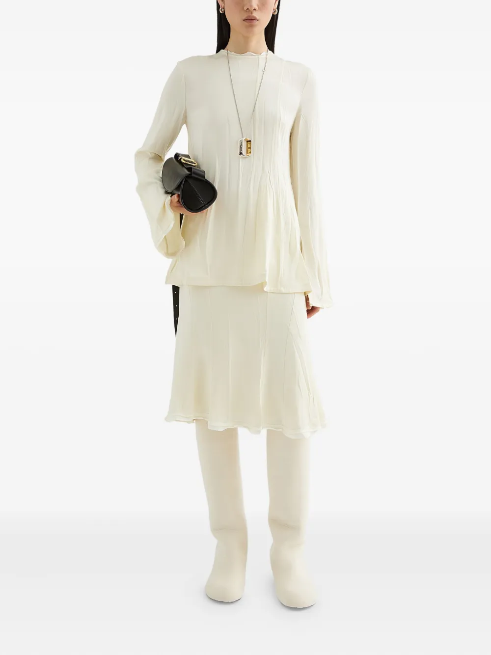 Jil Sander Satijnen mini-rok - Wit
