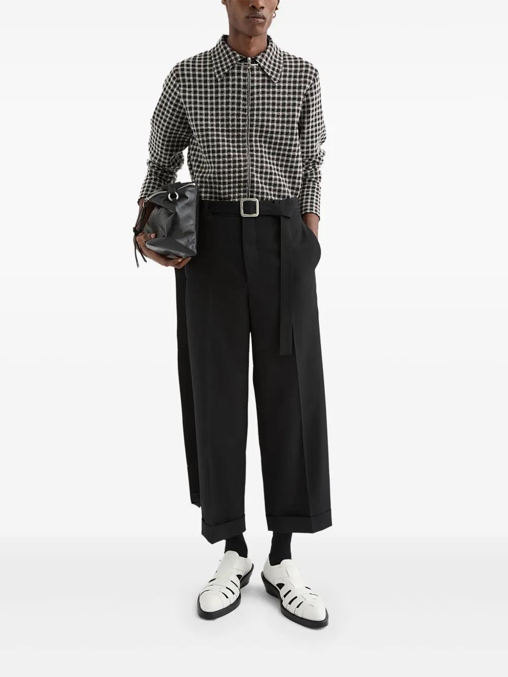 Jil Sander Geruit overhemd - Zwart
